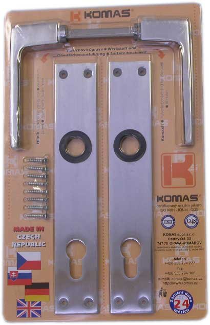 Kování dveřní K 488 klika/klika 72 mm vložka hliník blistr (69004) - Kliky, okenní a dveřní kování, panty Kování dveřní Kování dveřní mezip. hliník, bez PÚ